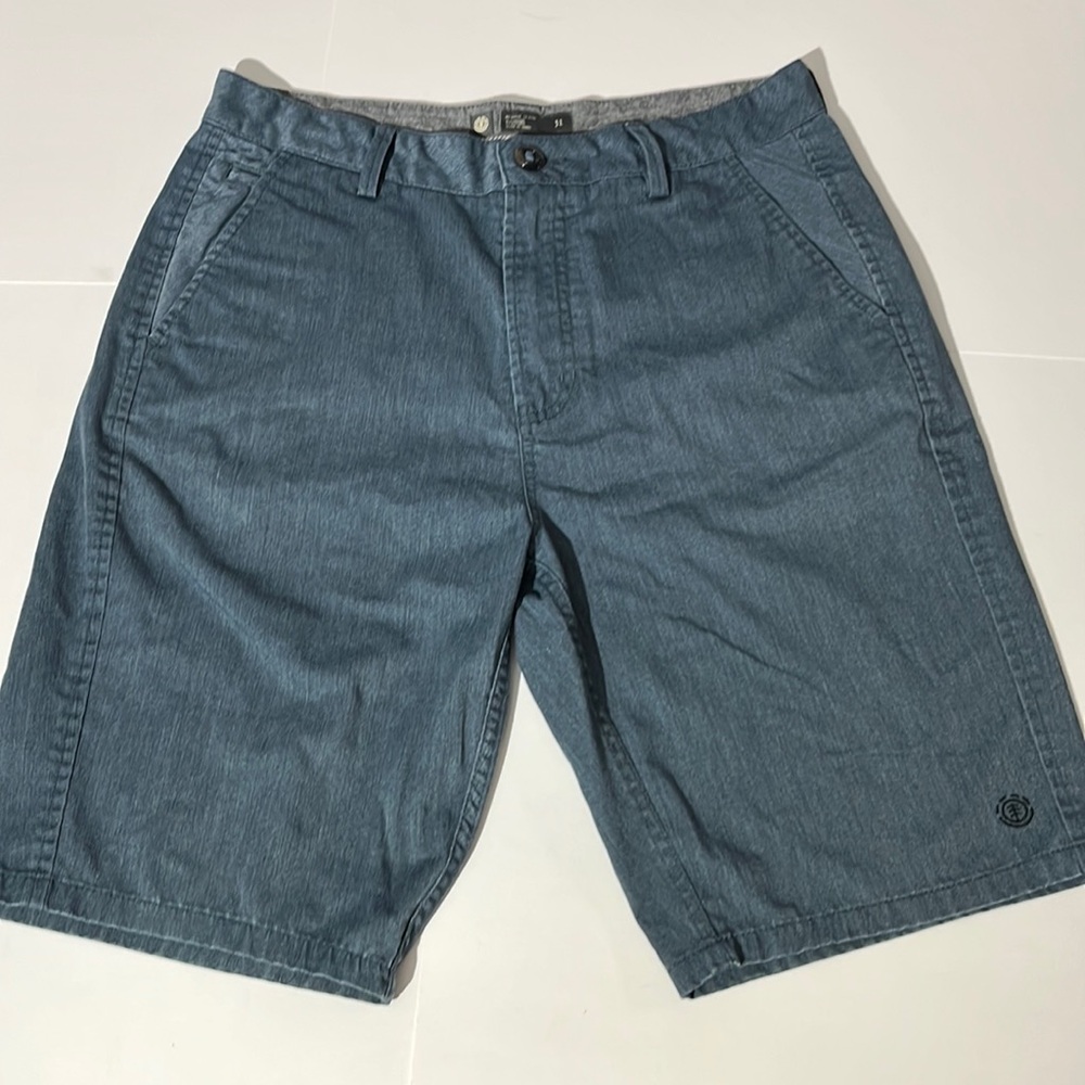 Element mens cotton shorts sz 32 blue summer chinos